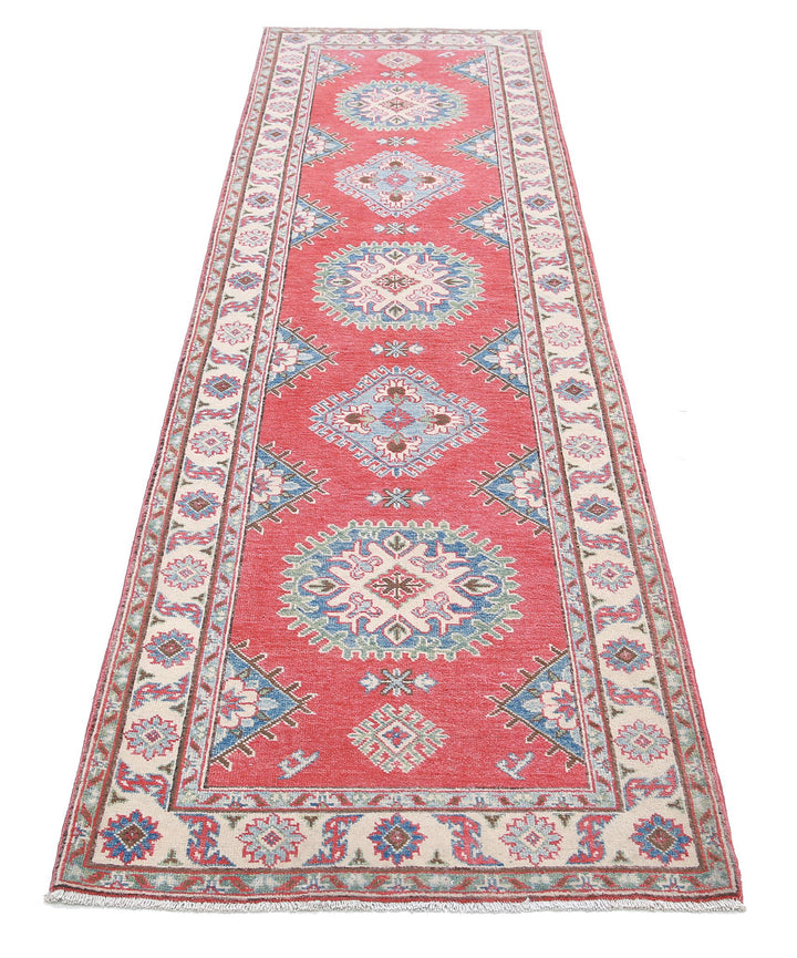 Hand Knotted Tribal Kazak Wool Rug 2' 7" x 9' 7" - No. AT42865