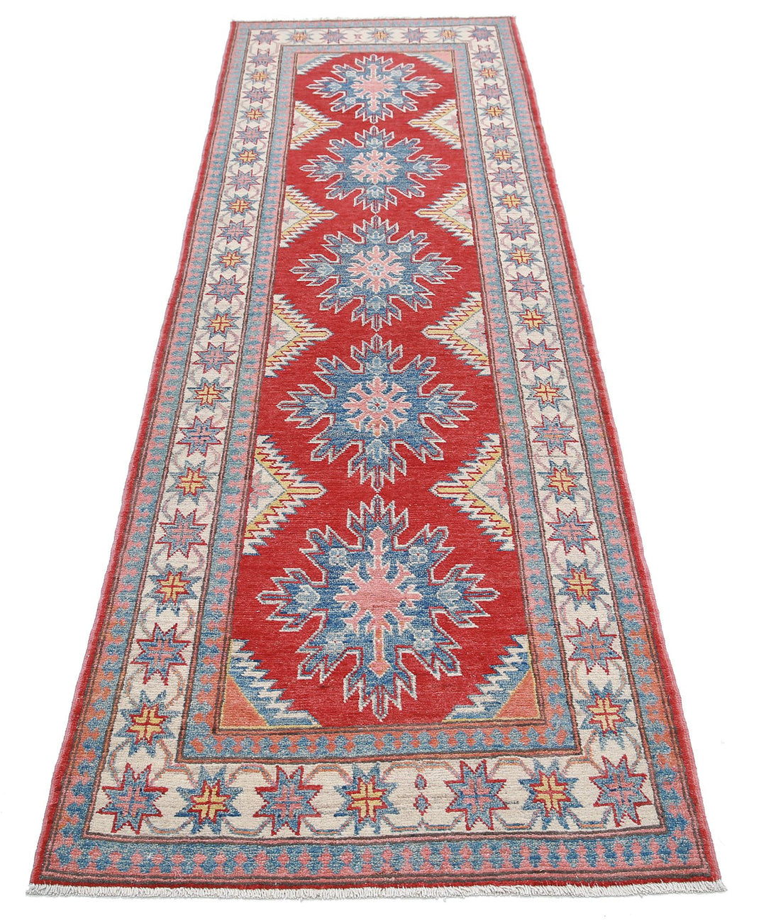 Hand Knotted Tribal Kazak Wool Rug 2' 7" x 9' 2" - No. AT62912