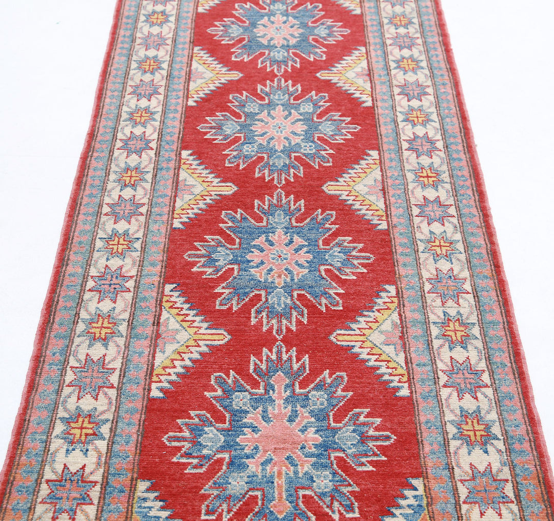 Hand Knotted Tribal Kazak Wool Rug 2' 7" x 9' 2" - No. AT62912