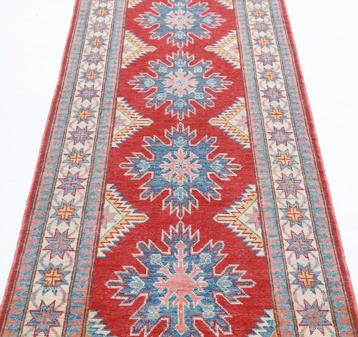 Hand Knotted Tribal Kazak Wool Rug 2' 7" x 9' 2" - No. AT62912