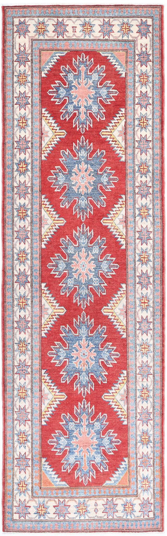 Hand Knotted Tribal Kazak Wool Rug 2' 7" x 9' 2" - No. AT62912