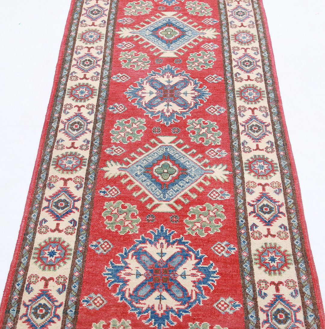Hand Knotted Tribal Kazak Wool Rug 2' 8" x 9' 10" - No. AT98349