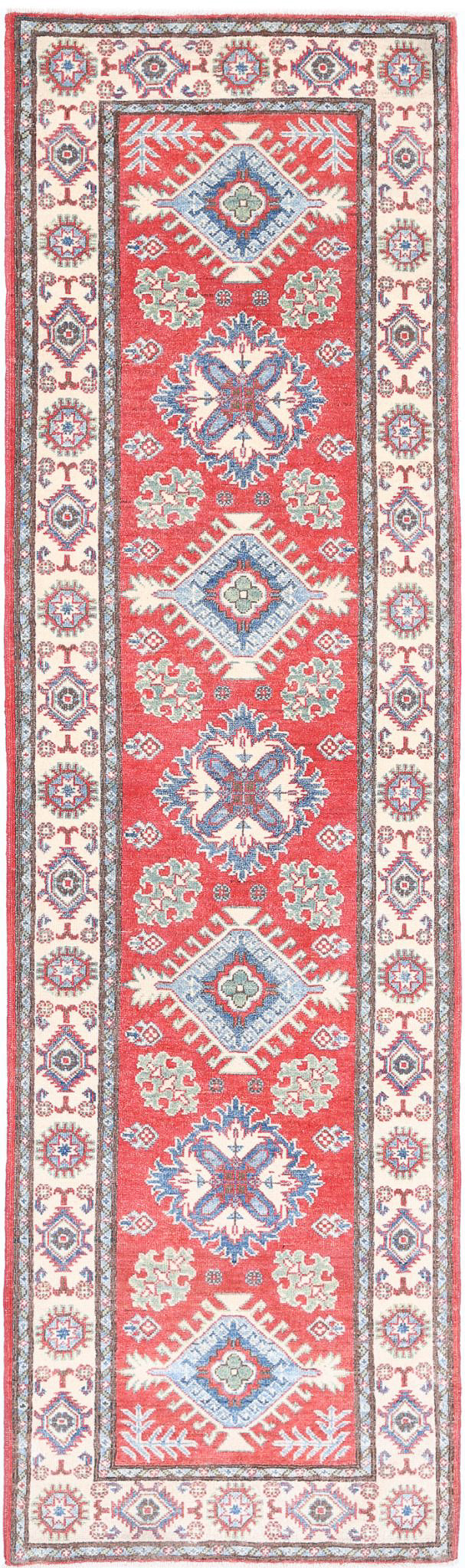 Hand Knotted Tribal Kazak Wool Rug 2' 8" x 9' 10" - No. AT98349