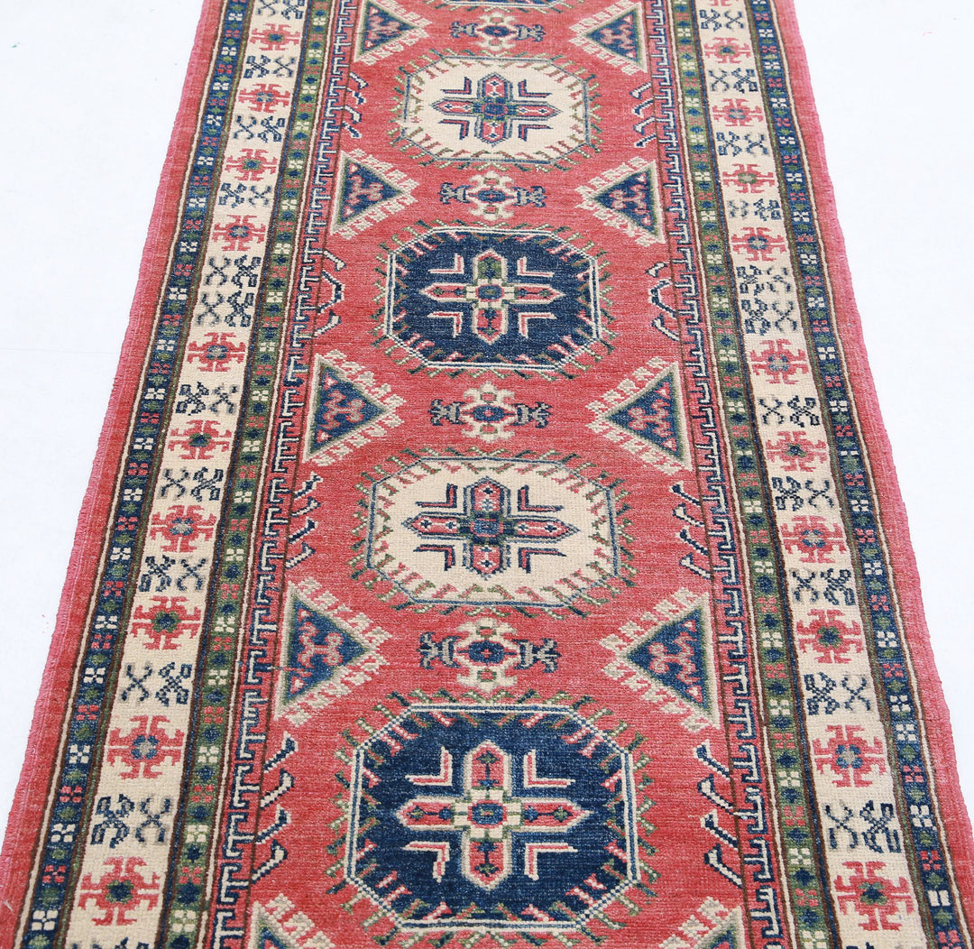Hand Knotted Tribal Kazak Wool Rug 2' 8" x 9' 5" - No. AT84848