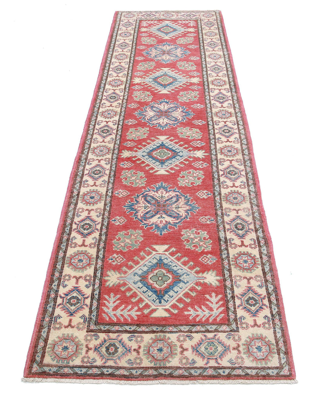 Hand Knotted Tribal Kazak Wool Rug 2' 7" x 9' 7" - No. AT57249