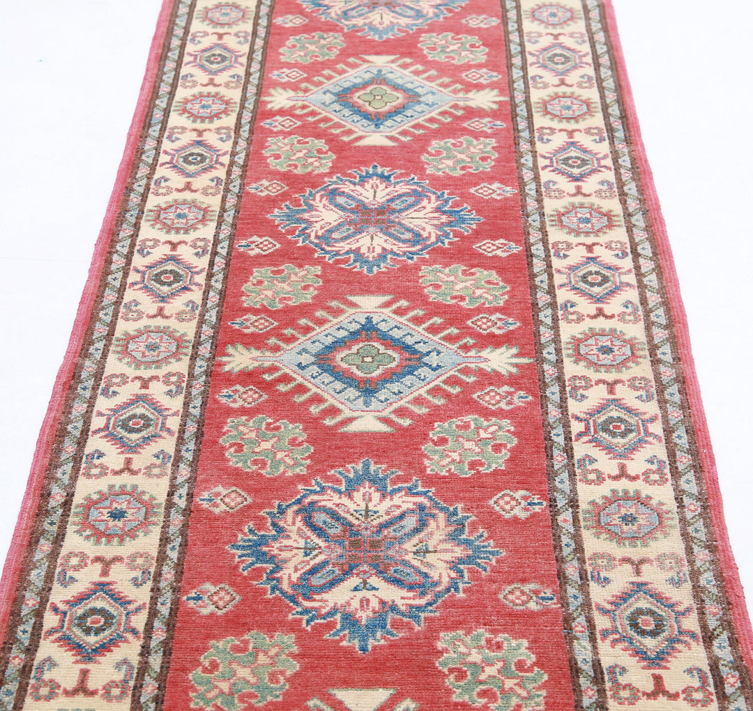 Hand Knotted Tribal Kazak Wool Rug 2' 7" x 9' 7" - No. AT57249