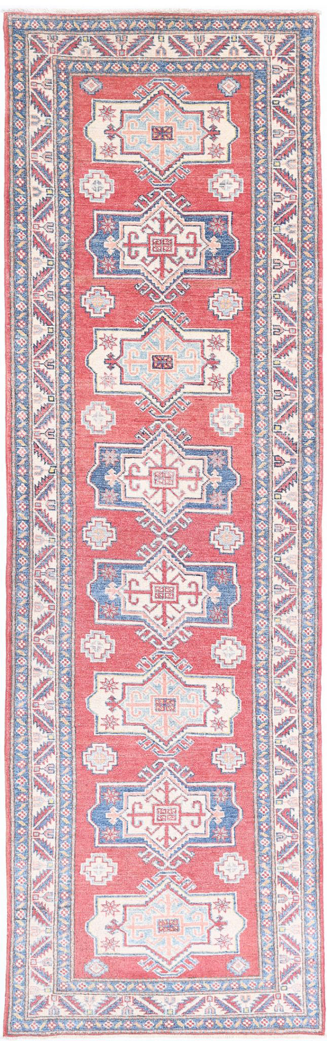 Hand Knotted Tribal Kazak Wool Rug 2' 7" x 9' 0" - No. AT81519
