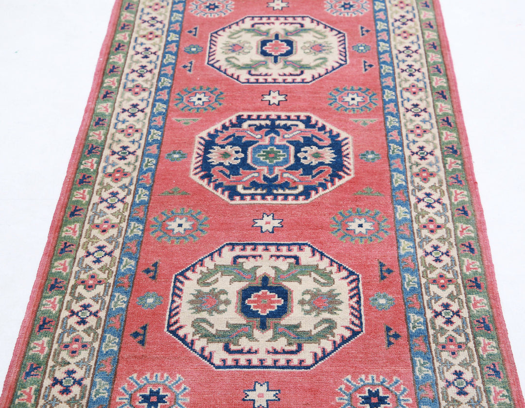 Hand Knotted Tribal Kazak Wool Rug 2' 9" x 7' 2" - No. AT21945