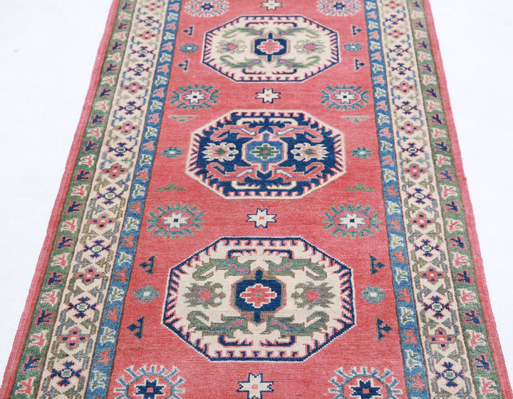 Hand Knotted Tribal Kazak Wool Rug 2' 9" x 7' 2" - No. AT21945