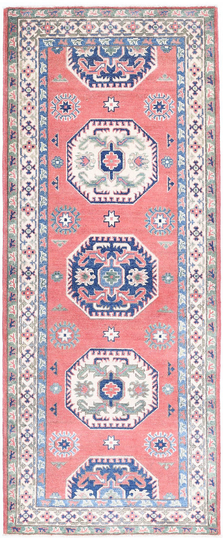 Hand Knotted Tribal Kazak Wool Rug 2' 9" x 7' 2" - No. AT21945