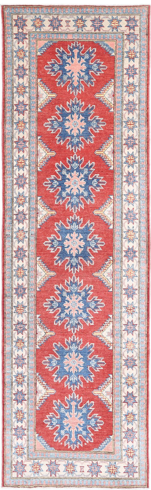 Hand Knotted Tribal Kazak Wool Rug 2' 7" x 9' 8" - No. AT11449