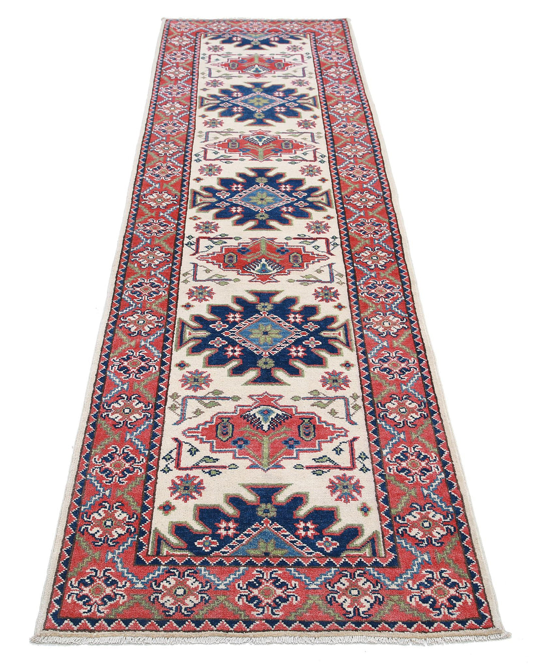 Hand Knotted Tribal Kazak Wool Rug 2' 6" x 9' 7" - No. AT53544