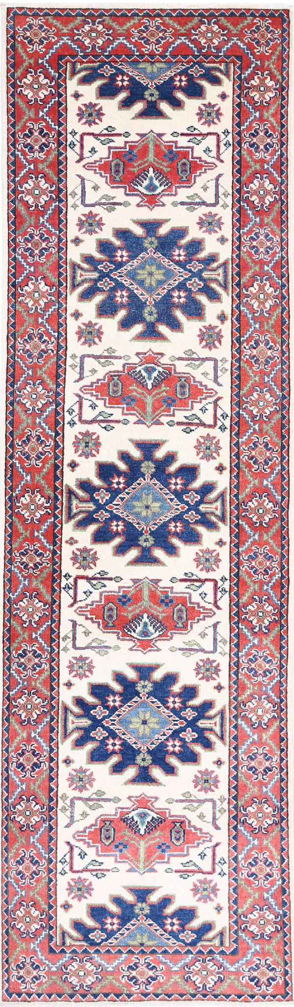 Hand Knotted Tribal Kazak Wool Rug 2' 6" x 9' 7" - No. AT53544