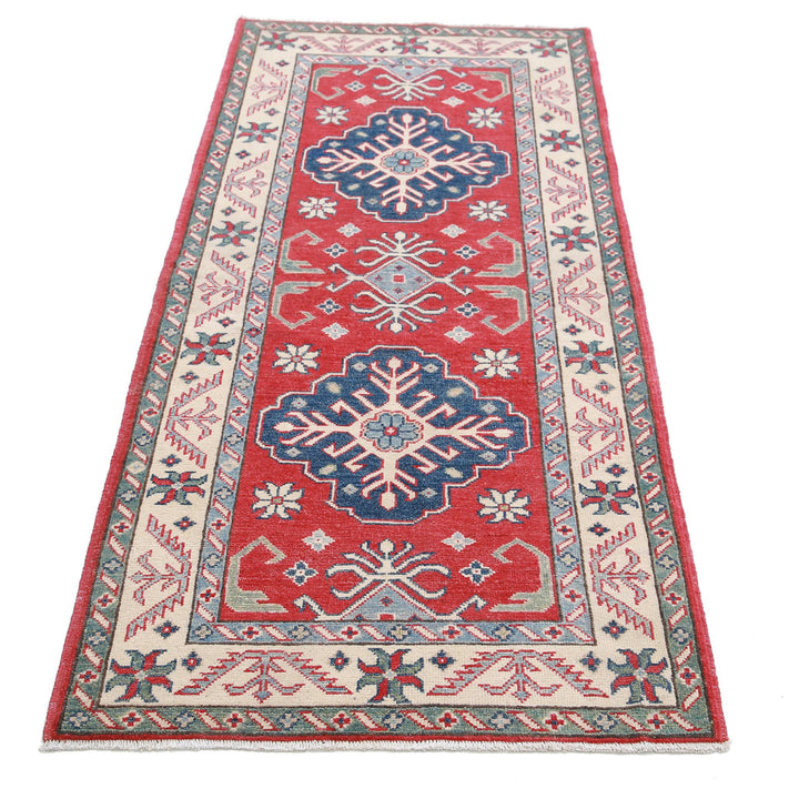 Hand Knotted Tribal Kazak Wool Rug 2' 7" x 6' 2" - No. AT57302