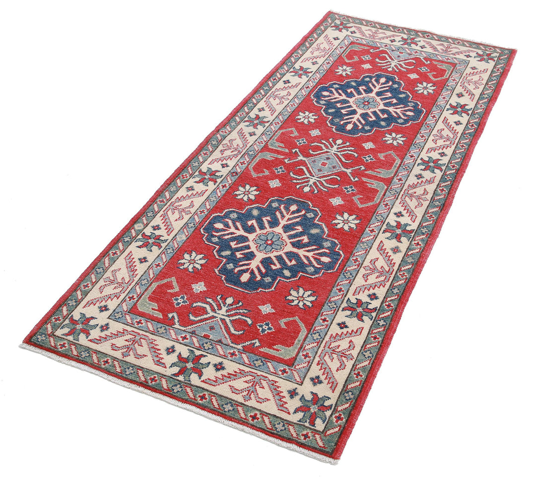 Hand Knotted Tribal Kazak Wool Rug 2' 7" x 6' 2" - No. AT57302