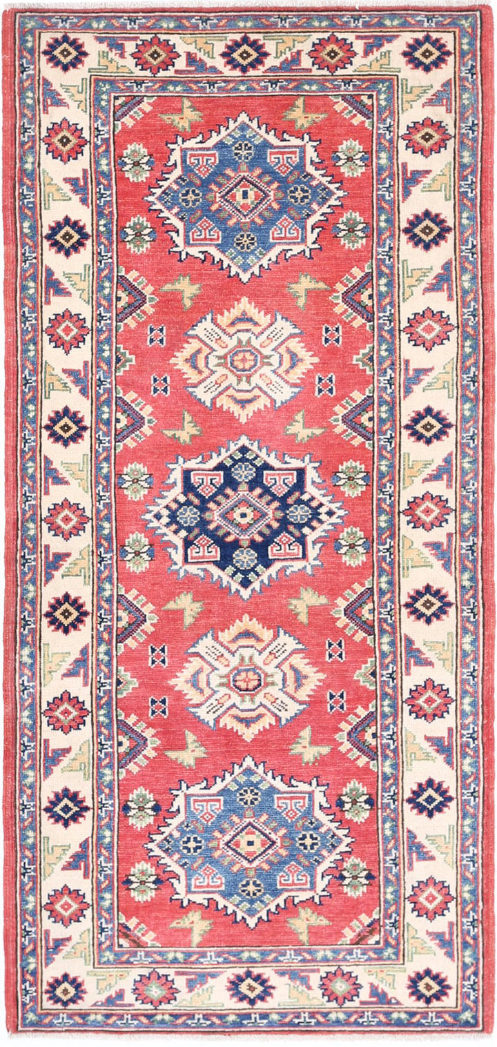 Hand Knotted Tribal Kazak Wool Rug 2' 9" x 6' 1" - No. AT45708