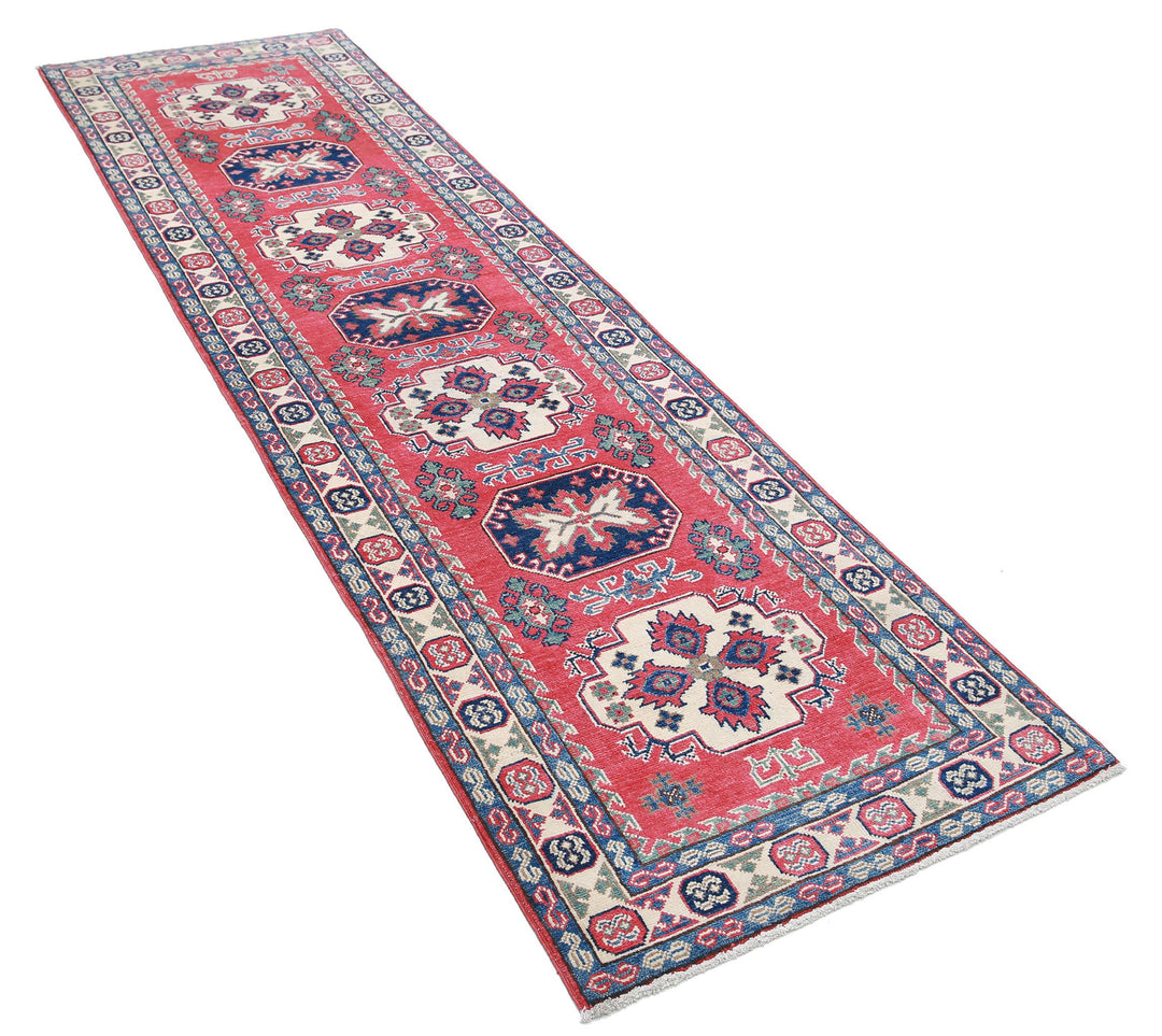 Hand Knotted Tribal Kazak Wool Rug 2' 7" x 9' 4" - No. AT98372
