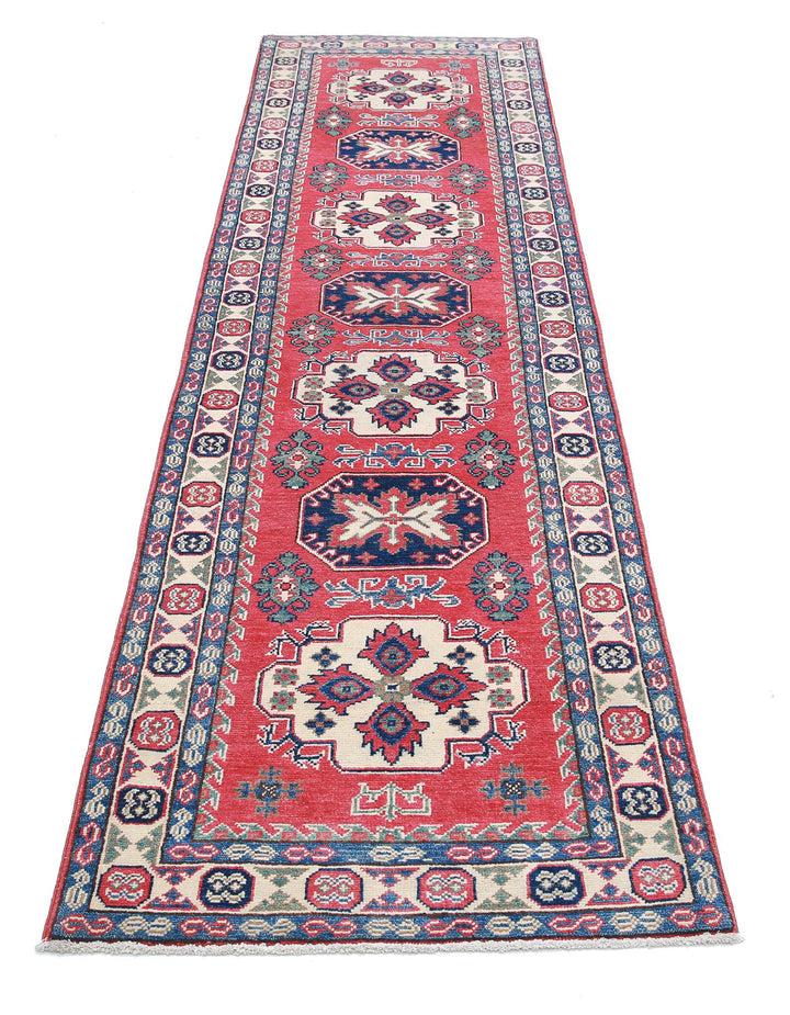Hand Knotted Tribal Kazak Wool Rug 2' 7" x 9' 4" - No. AT98372