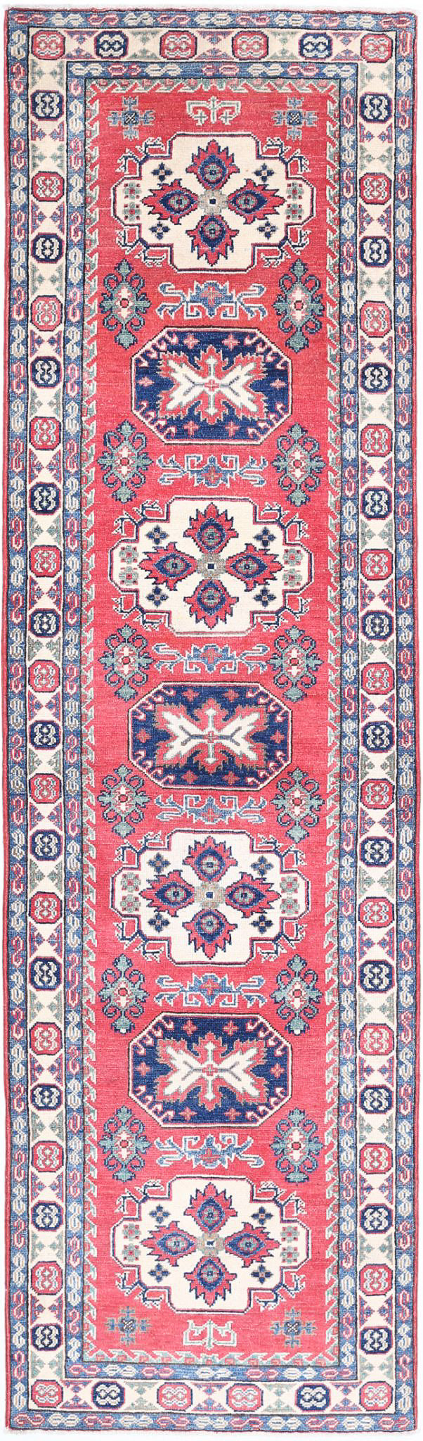 Hand Knotted Tribal Kazak Wool Rug 2' 7" x 9' 4" - No. AT98372