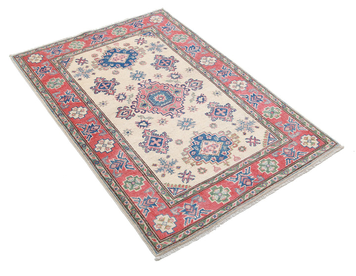 Hand Knotted Tribal Kazak Wool Rug 3' 3" x 4' 8" - No. AT31294
