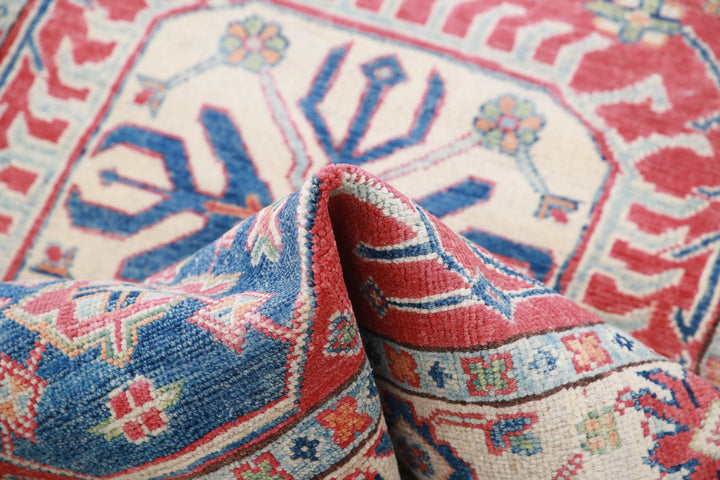 Hand Knotted Tribal Kazak Wool Rug 3' 3" x 5' 0" - No. AT53198