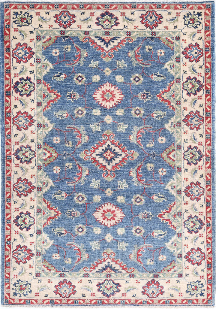 Hand Knotted Tribal Kazak Wool Rug 3' 3" x 4' 9" - No. AT55317