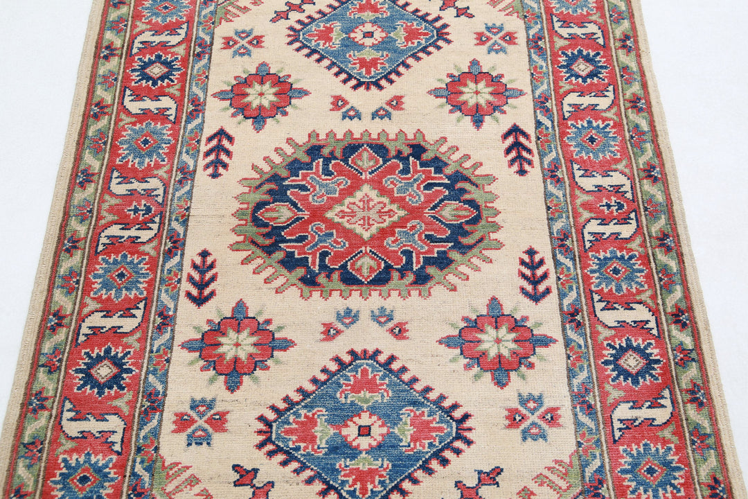 Hand Knotted Tribal Kazak Wool Rug 3' 4" x 4' 8" - No. AT83053