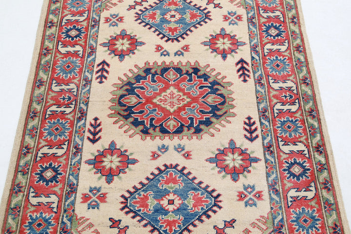 Hand Knotted Tribal Kazak Wool Rug 3' 4" x 4' 8" - No. AT83053