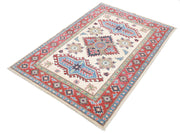 Hand Knotted Tribal Kazak Wool Rug 3' 4" x 4' 10" - No. AT76647