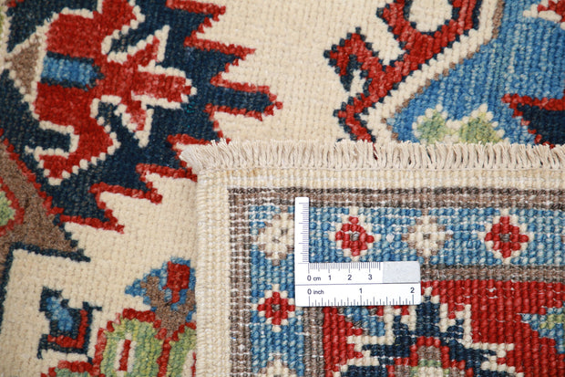 Hand Knotted Tribal Kazak Wool Rug 3' 4" x 4' 10" - No. AT76647