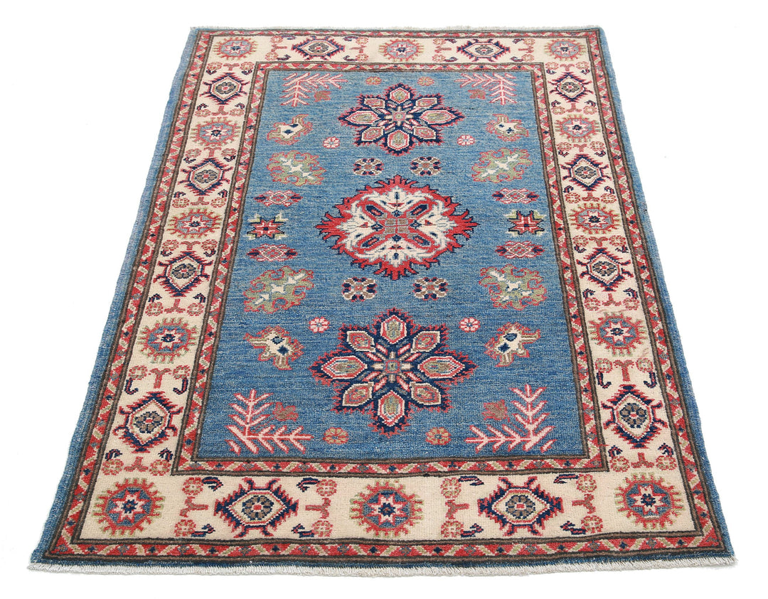 Hand Knotted Tribal Kazak Wool Rug 3' 3" x 4' 9" - No. AT67544