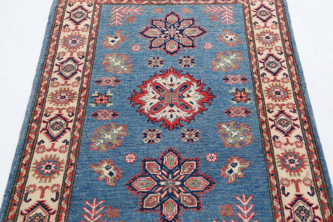 Hand Knotted Tribal Kazak Wool Rug 3' 3" x 4' 9" - No. AT67544