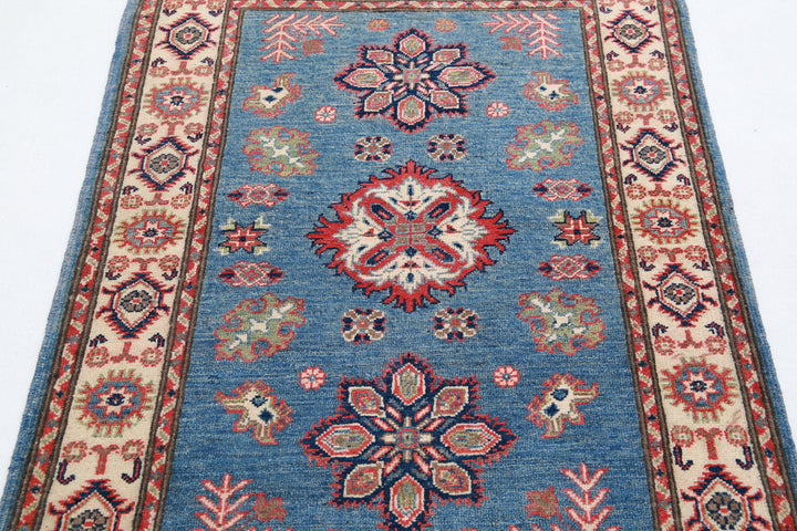 Hand Knotted Tribal Kazak Wool Rug 3' 3" x 4' 9" - No. AT67544