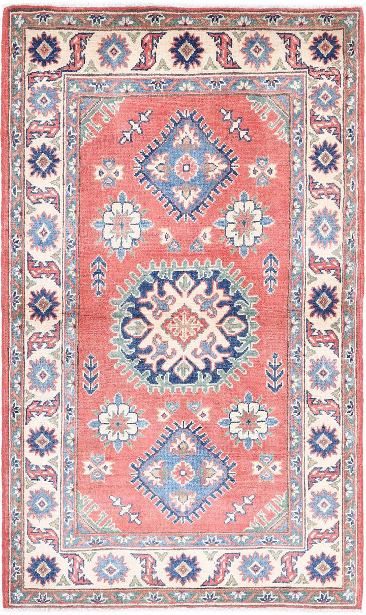 Hand Knotted Tribal Kazak Wool Rug 3' 1" x 5' 2" - No. AT63029