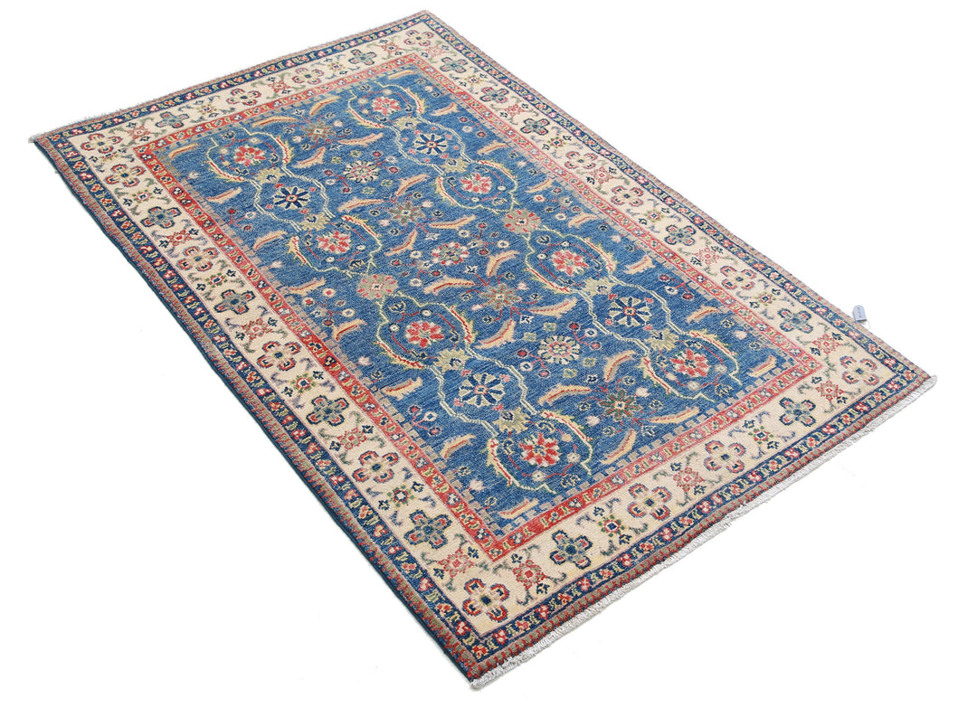Hand Knotted Tribal Kazak Wool Rug 3' 2" x 4' 9" - No. AT92952