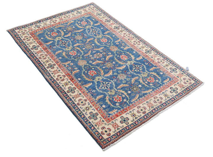 Hand Knotted Tribal Kazak Wool Rug 3' 2" x 4' 9" - No. AT92952