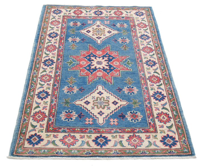 Hand Knotted Tribal Kazak Wool Rug 3' 2" x 4' 10" - No. AT97115