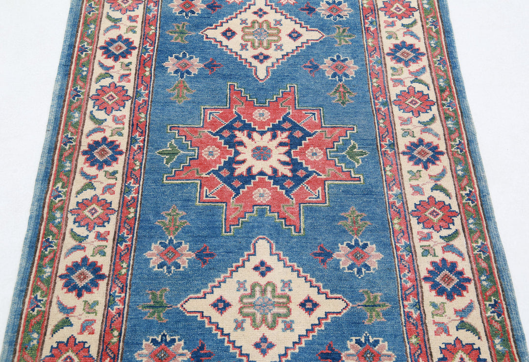 Hand Knotted Tribal Kazak Wool Rug 3' 2" x 4' 10" - No. AT97115