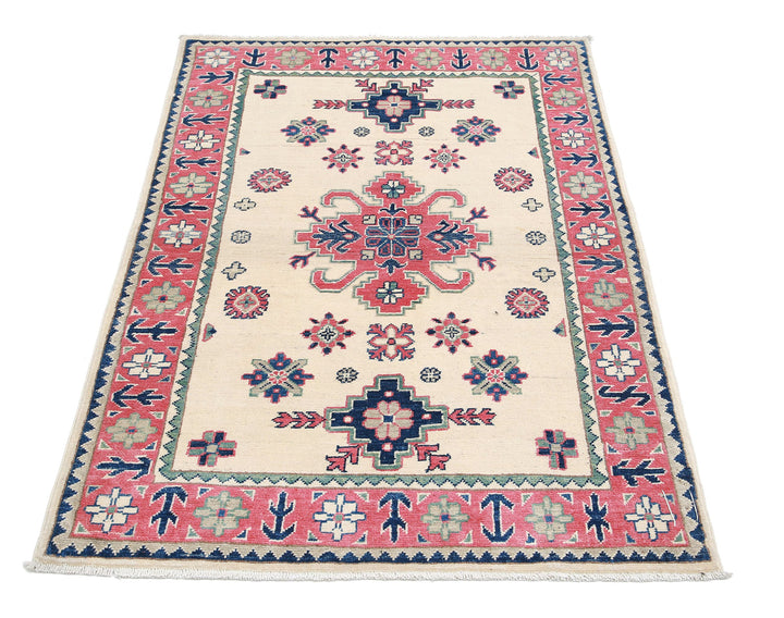 Hand Knotted Tribal Kazak Wool Rug 3' 2" x 4' 9" - No. AT32934