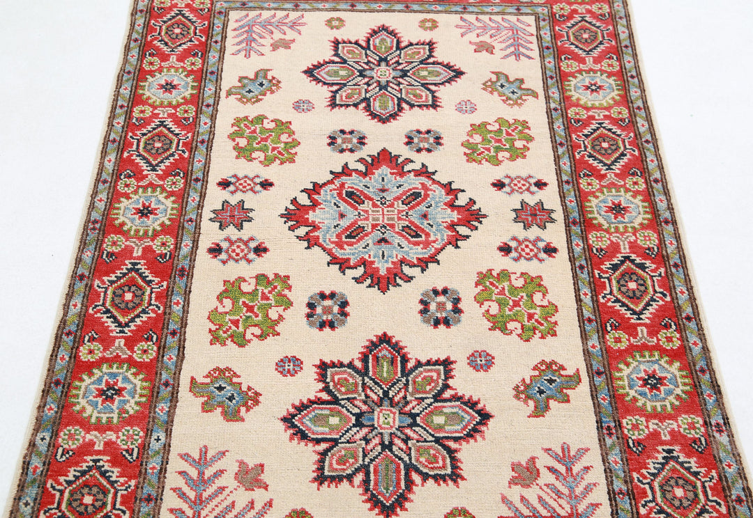 Hand Knotted Tribal Kazak Wool Rug 3' 3" x 5' 1" - No. AT75441