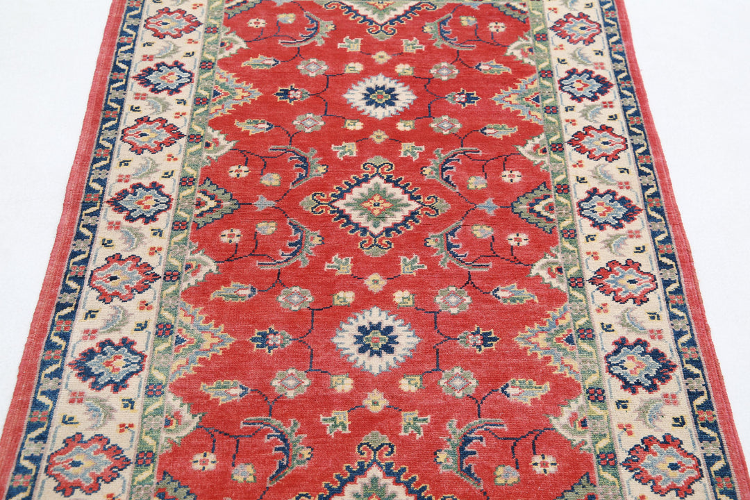 Hand Knotted Tribal Kazak Wool Rug 3' 4" x 4' 9" - No. AT95531
