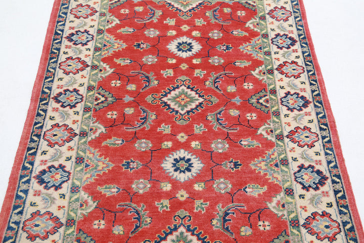 Hand Knotted Tribal Kazak Wool Rug 3' 4" x 4' 9" - No. AT95531
