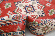 Hand Knotted Tribal Kazak Wool Rug 3' 4" x 4' 9" - No. AT66840