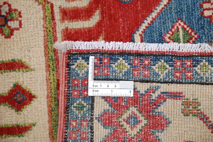 Hand Knotted Tribal Kazak Wool Rug 3' 4" x 5' 3" - No. AT33850