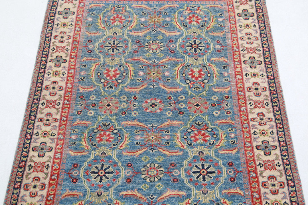 Hand Knotted Tribal Kazak Wool Rug 3' 2" x 4' 5" - No. AT16253
