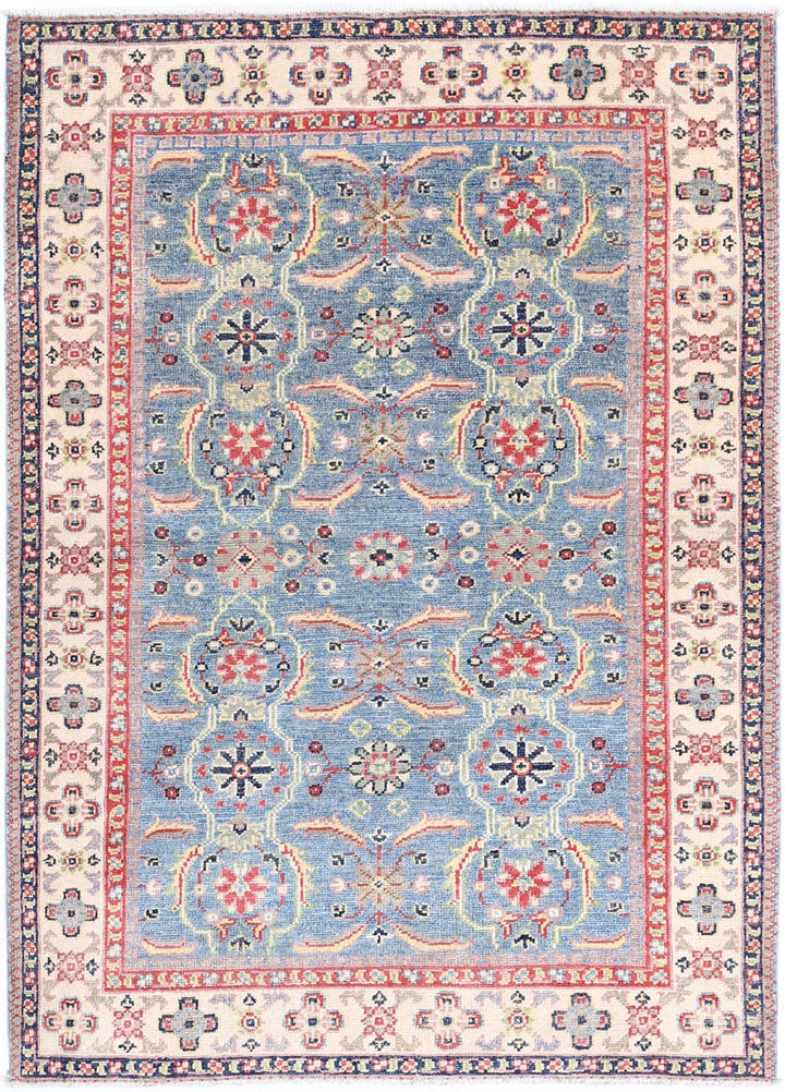 Hand Knotted Tribal Kazak Wool Rug 3' 2" x 4' 5" - No. AT16253