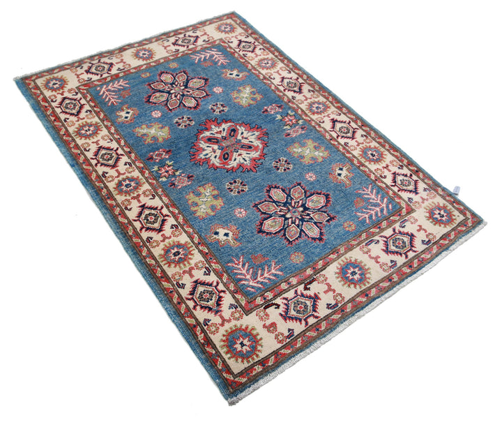 Hand Knotted Tribal Kazak Wool Rug 3' 3" x 4' 9" - No. AT37405
