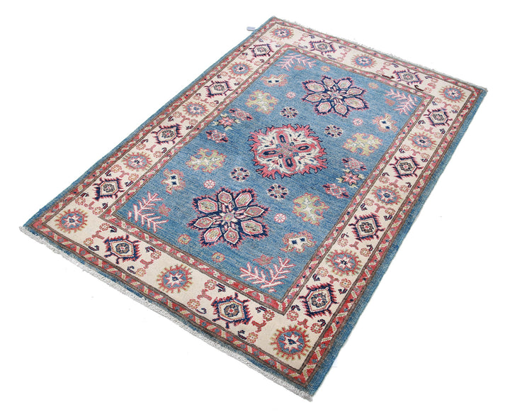 Hand Knotted Tribal Kazak Wool Rug 3' 3" x 4' 9" - No. AT37405