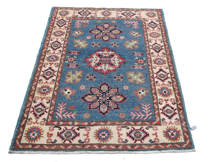 Hand Knotted Tribal Kazak Wool Rug 3' 3" x 4' 9" - No. AT37405