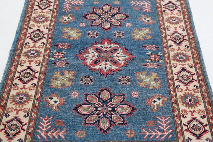 Hand Knotted Tribal Kazak Wool Rug 3' 3" x 4' 9" - No. AT37405